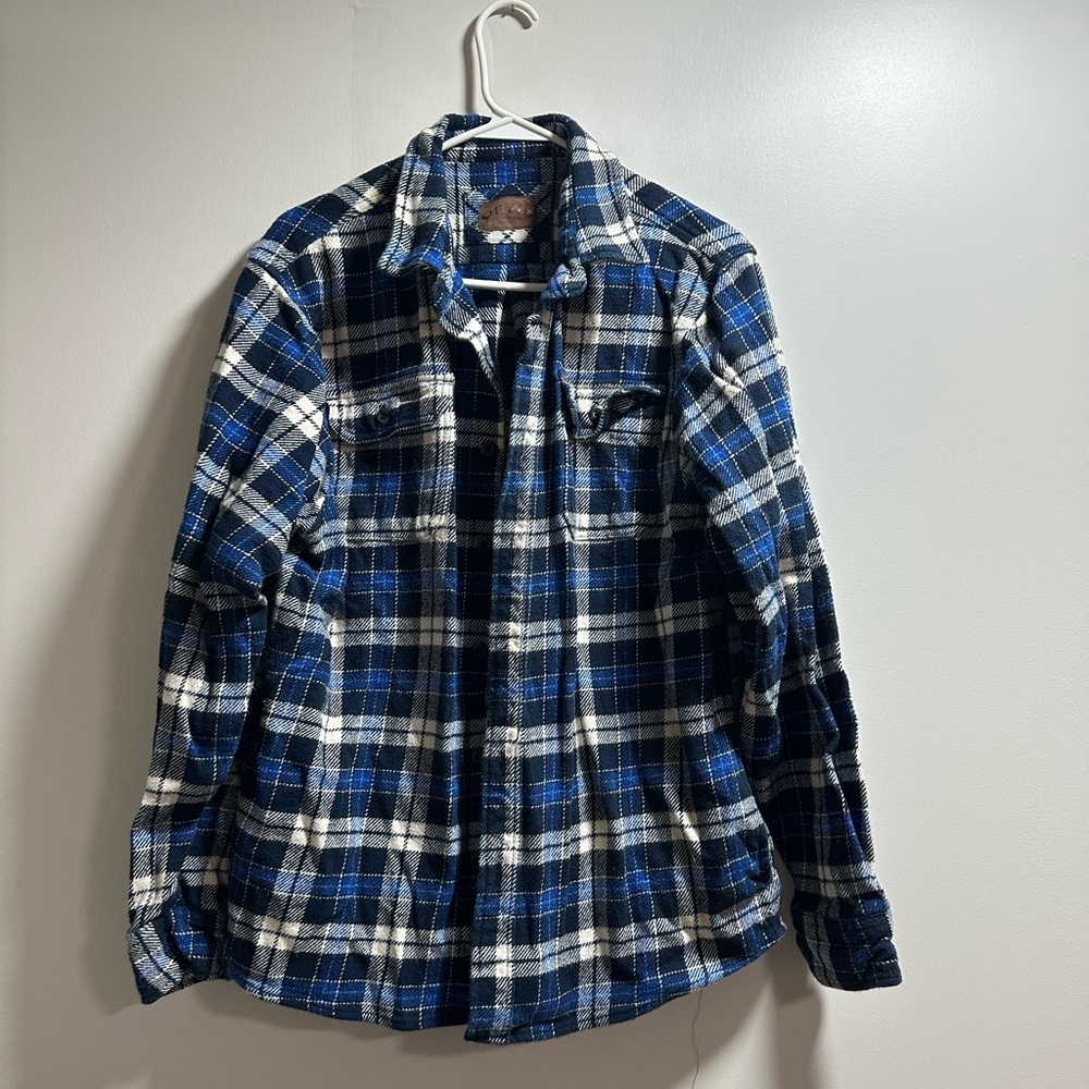 Orvis Blue and White Plaid Outerwear